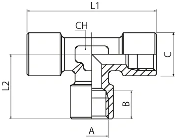 TÉ ÉGAL FEMELLE - CW510L - Dessin