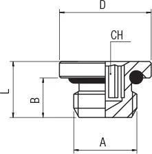 TAPPO MASCHIO CILINDRICO ESAGONO INCASSATO CON O-RING FKM - Disegno