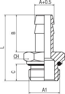 MALE HOSE ADAPTER (PARALLEL) WITH O-RING