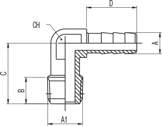 MALE HOSE ADAPTER ELBOW