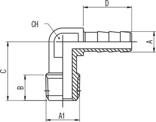 MALE HOSE ADAPTER ELBOW