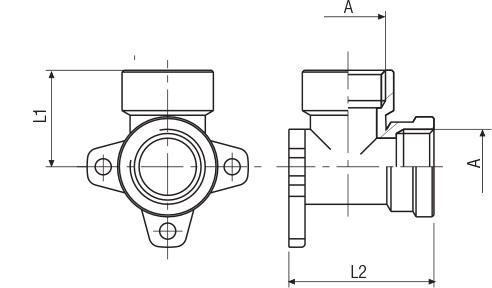 FEMALE BRACKET FITTING 90°