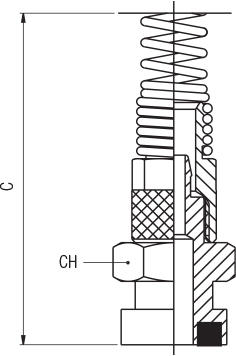 STRAIGHT FITTING WITH BAYONET CONNECTION + NUT AND SPRING