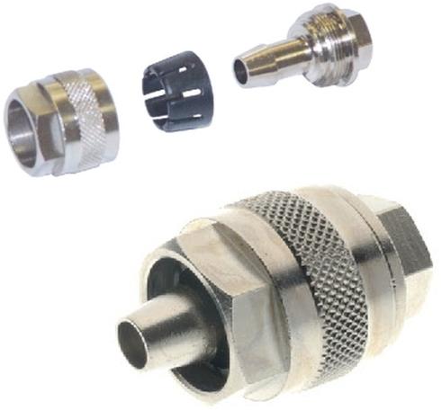 FITTING FOR RUBBER HOSE AND FOR BRAIDED POLYURETHANE HOSES