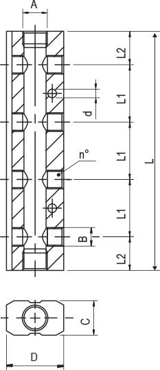 REGLETA DOBLE EN ALUMINIO