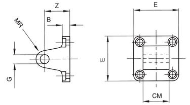 MALE CLEVIS WITH SELF-LUBRICATING BUSHINGS - ALUMINIUM