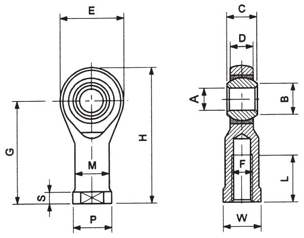 ROD ENDS SELF-LUBRICATING - INOX