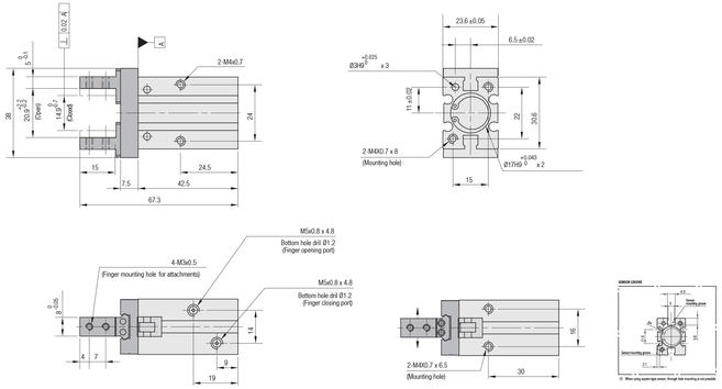 Pinza perforatrice pneumatica HBM e pinza offset 5 mm 