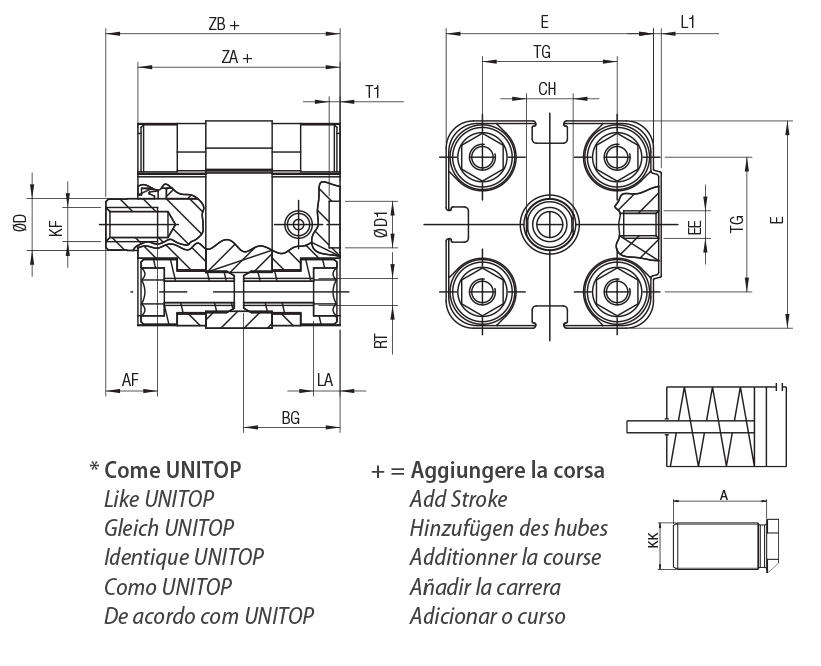 WB - SINGLE-ACTING MAGNETIC - Bore from 20 to 25