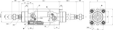 DOUBLE ACTING CUSHIONED MAGNETIC WITH DOUBLE ROD END