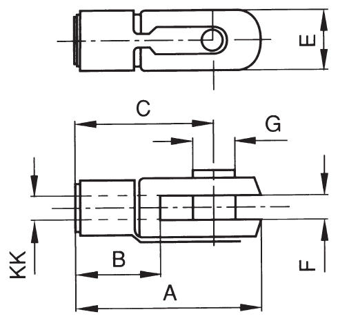 ROD CLEVIS WITH LOCKABLE PIN - STEEL
