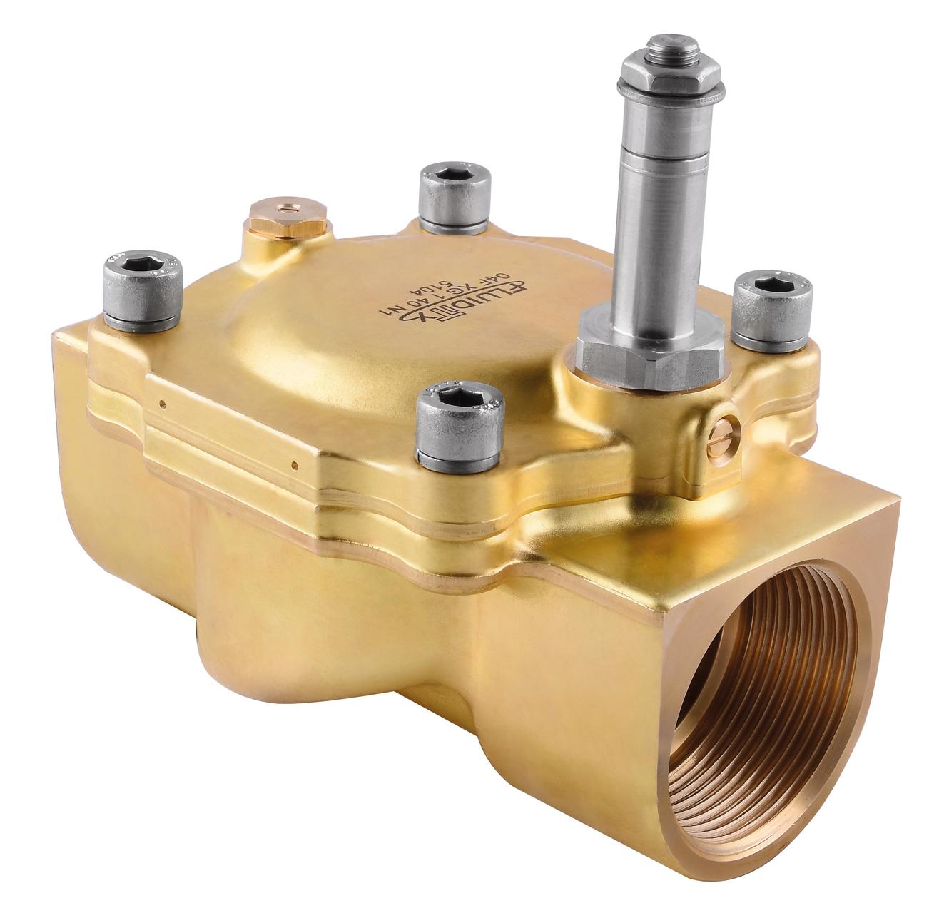 SERVO-ASSISTED SOLENOID VALVES WITH SPEED REGULATOR