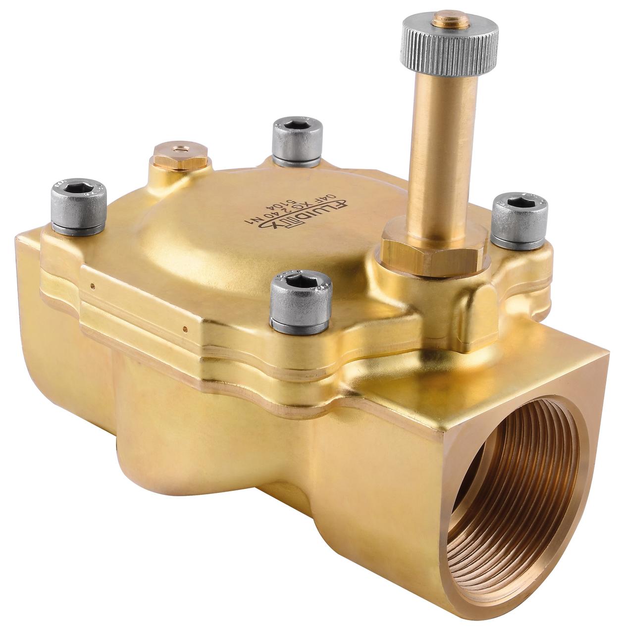 SERVO-ASSISTED SOLENOID VALVES WITH SPEED REGULATOR