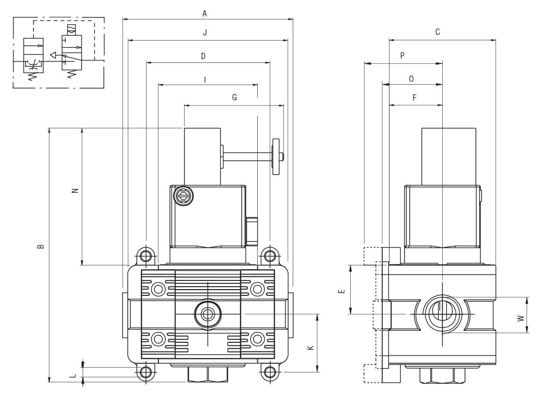 SOFT START VALVE WITH QUICK EXHAUST - FRL2 and FRL3 Size _F_T060_1_2