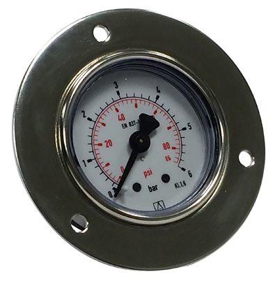 MANOMETER BACK CONNECTION, 3 HOLES CHROMED FLANGE