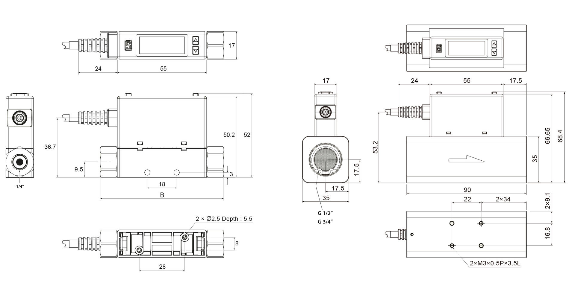 DIGITAL FLOW AND PRESSURE SENSOR
