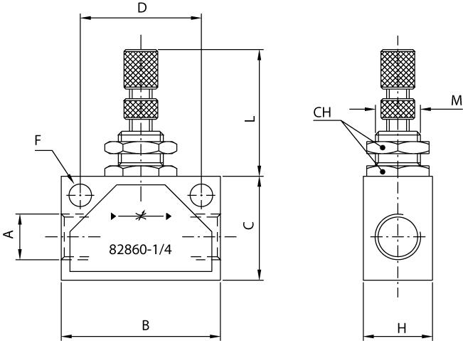 Bl-DIRECTIONAL INLINE NEEDLE VALVE - FEMALE NPTF