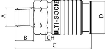 1/4" MALE NPTF - 316L (STAINLESS)