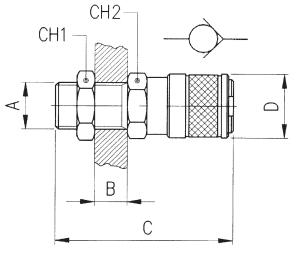 BULKHEAD SOCKET WITH MALE THREADED CONNECTION