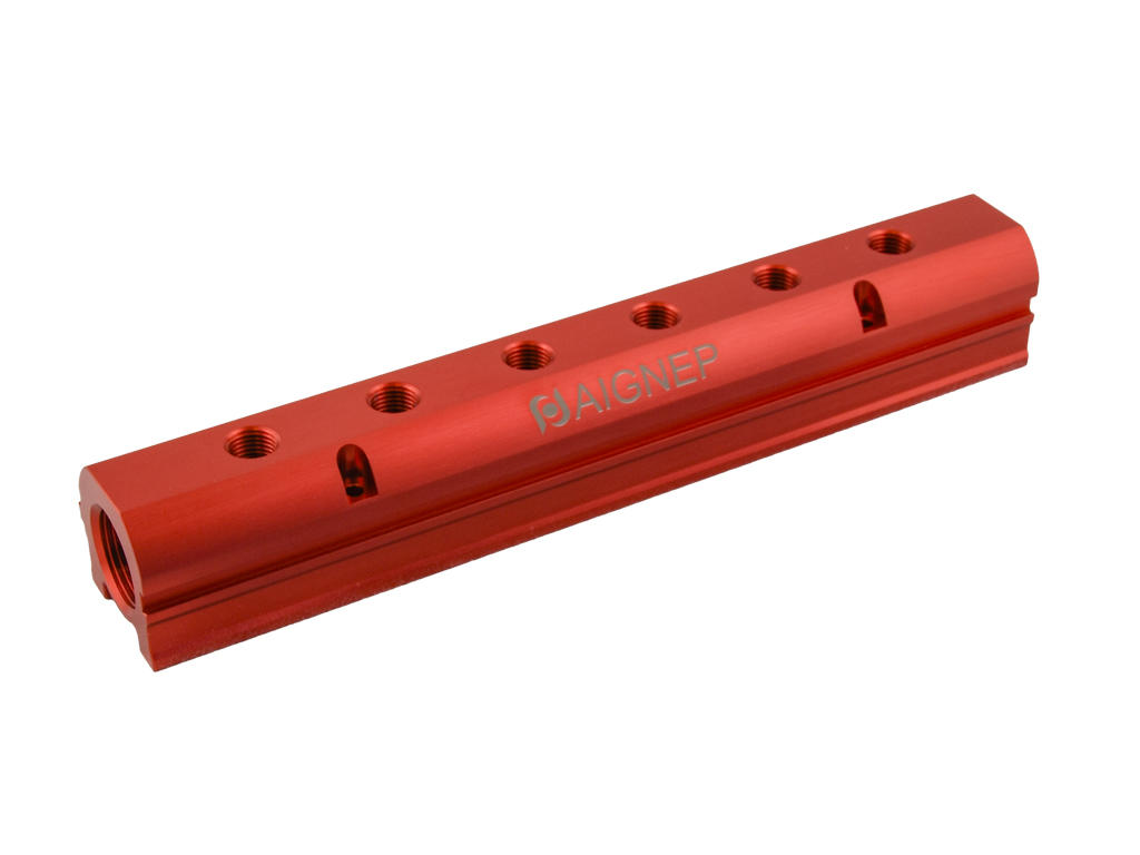 VERTEILERBLOCK AUS ALUMINIUM "ROT"