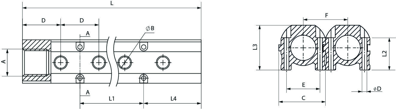 VERTEILERBLOCK AUS ALUMINIUM "ROT"