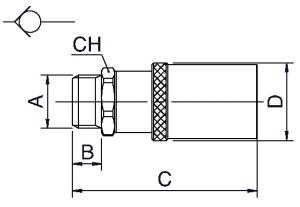 MALE PARALLEL SOCKET "PRE-COATING THREAD"