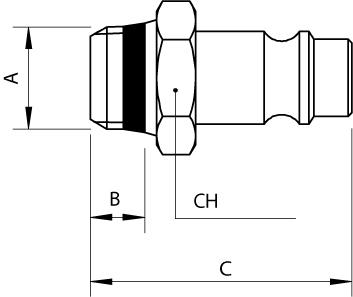 EMBOUT MÂLE “UNIVERSAL SHORT” - EUROPEAN (DN 7,8)