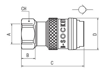 B-SOCKET COM ROSCA FÊMEA