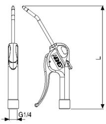 BLOWGUN WITH Ø 6 mm BENT NOZZLE FEMALE POLYMER THREAD