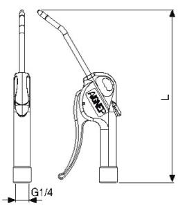 PISTOLA DE SOPLADO Ø 6 mm HEMBRA EN TECNOPOLÍMERO