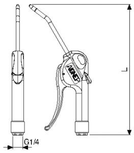 PISTOLA DE SOPLADO Ø 6 mm HEMBRA CON CASQUILLO METÁLICO