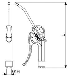 PISTOLA DE SOPLADO Ø 6 mm HEMBRA CON CASQUILLO METÁLICO