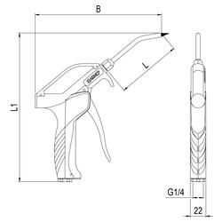 PISTOLA DE SOPLADO CON TUBO DE SEGURIDAD ACERO INOXIDABLE
