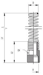 ÉCROU LAITON AVEC RESSORT DE PROTECTION ACIER INOXYDABLE