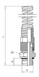 RACCORDO DIRITTO MASCHIO CILINDRICO + DADO CON MOLLA