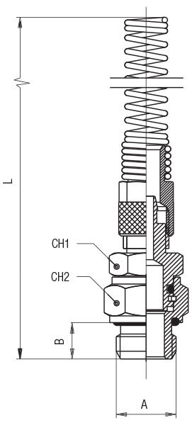 ORIENTING STRAIGHT MALE ADAPTOR (PARALLEL) + NUT WITH SPRING