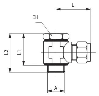 EQUERRE MÂLE BANJO, ORIENTABLE