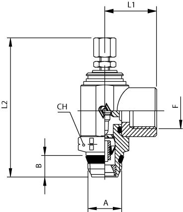 FEMALE NPTF FLOW CONTROL (IN) - SWIFTFIT - MANUAL REGULATION