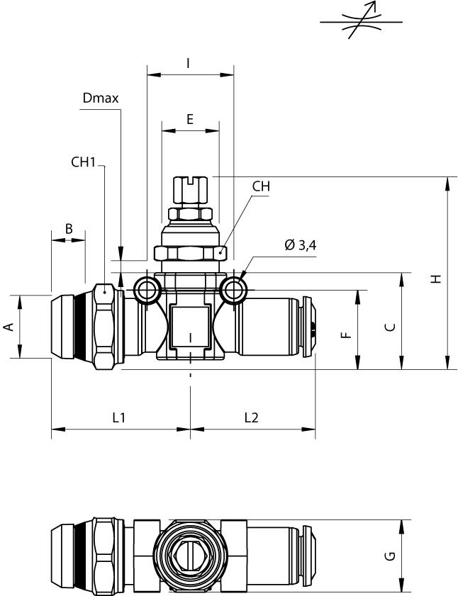 MALE SWIFTFIT - TUBE IN-LINE FLOW CONTROL (BI-DIRECTIONAL FLOW) - MANUAL REGULATION