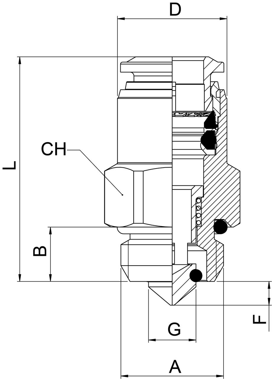 SPERRVENTILVERSCHRAUBUNG - ZYLINDRISCHEM AUSSENGEWINDE