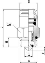SPERRVENTILVERSCHRAUBUNG - ZYLINDRISCHEM AUSSENGEWINDE