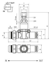 REGOLATORE DI PRESSIONE IN LINEA MASCHIO “UNIVERSAL SHORT” - TUBO