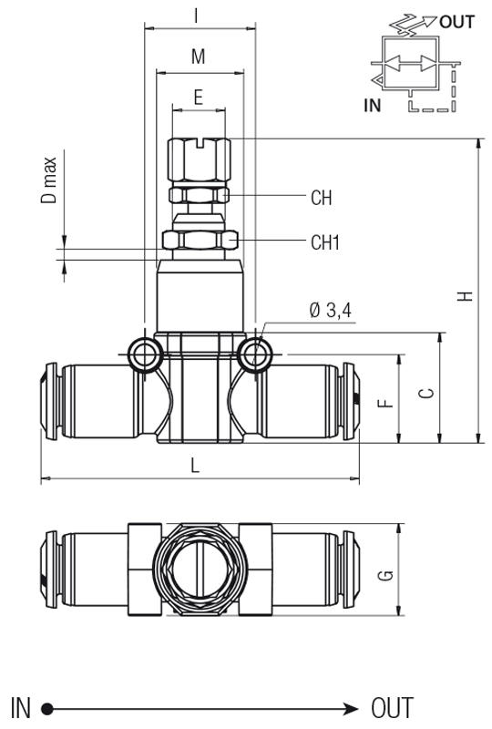DRUCKREGLER FÜR LEITUNGSEINBAU