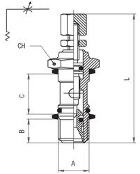 VIS RÉGULATEUR DE DÉBIT BI-DIRECTIONNEL, A VIS EXTÉRIEUR