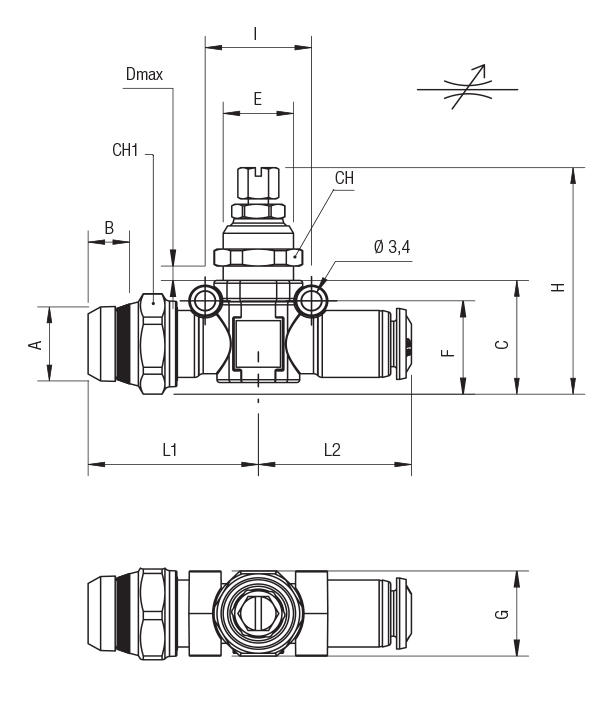 MALE “UNIVERSAL SHORT” - TUBE IN-LINE FLOW CONTROL (BI-DIRECTIONAL FLOW)