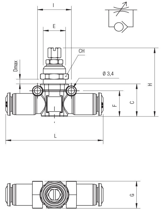 TUBE IN-LINE NEEDLE VALVE (UNIDIRECTIONAL FLOW)