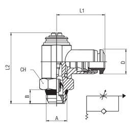 REGULADOR UNIDIRECCIONAL ORIENTABLE PARA CILINDRO “UNIVERSAL SHORT”, REGULACIÓN A DESTORNILLADOR