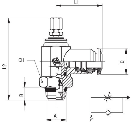 REGULADOR UNIDIRECCIONAL ORIENTABLE PARA CILINDRO “UNIVERSAL SHORT”, REGULACIÓN MANUAL
