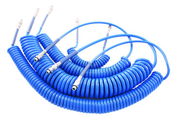 ESPIRAL EN POLIURETANO POLIÉTER 95 SHORE A CON RACOR RECTO ORIENTABLE MACHO CILÍNDRO CON TÓRICA