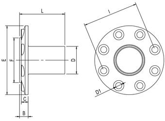 TUBO BRIDA ANSI 150-LB